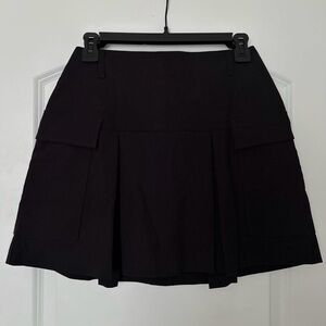 Nasty Gal Black Cargo Pocket Pleated Zippered Skirt